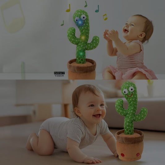 Jucarie Interactiva Cactus Vorbitor si Dansator Ericel, Imita, Canta si Danseaza, cu Acumulator si Cablu USB