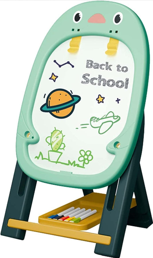 Set Sevalet Magnetic cu 2 fete, „LikeSmart Artist Drawing Board”, 46 piese, Spirograf, Creta, Markere, Verde