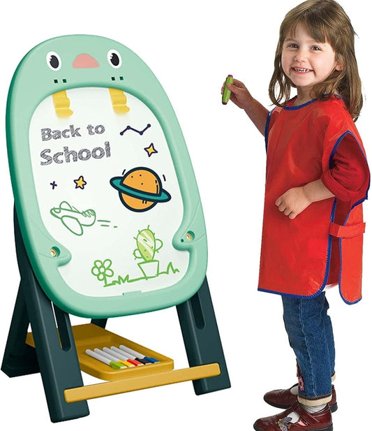 Set Sevalet Magnetic cu 2 fete, „LikeSmart Artist Drawing Board”, 46 piese, Spirograf, Creta, Markere, Verde